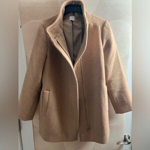 New JCREW Sz 12 Toscana Coat Italian Stadium Cloth Wool Blend Heather Acorn $348